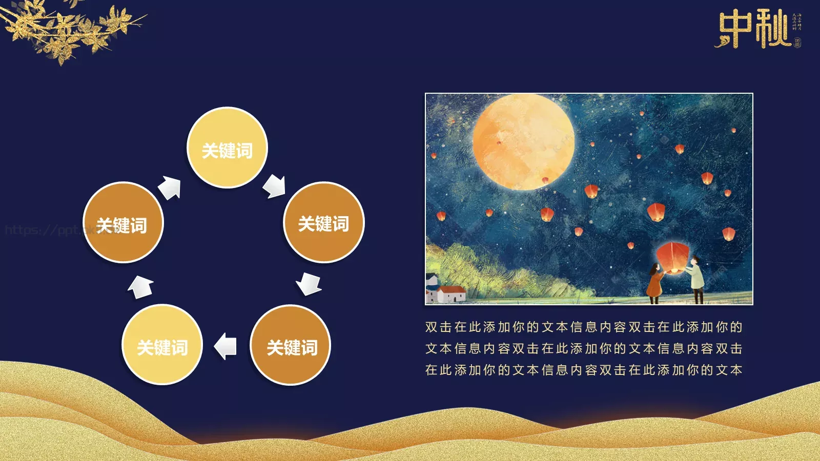 中秋快乐阖家团圆PPT模板 第 19 页预览图