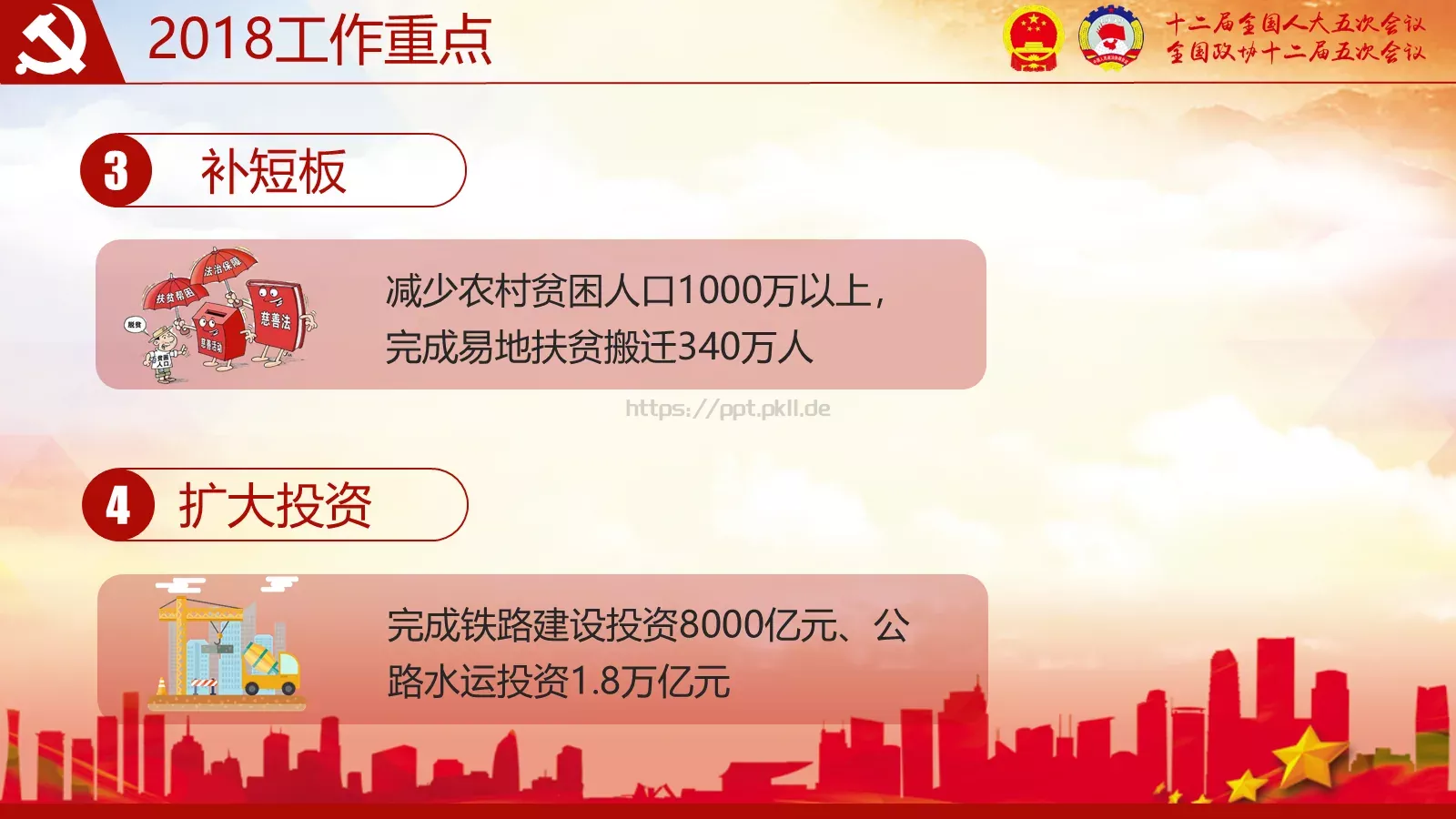 2018两会解读第一季PPT模板 第 13 页预览图