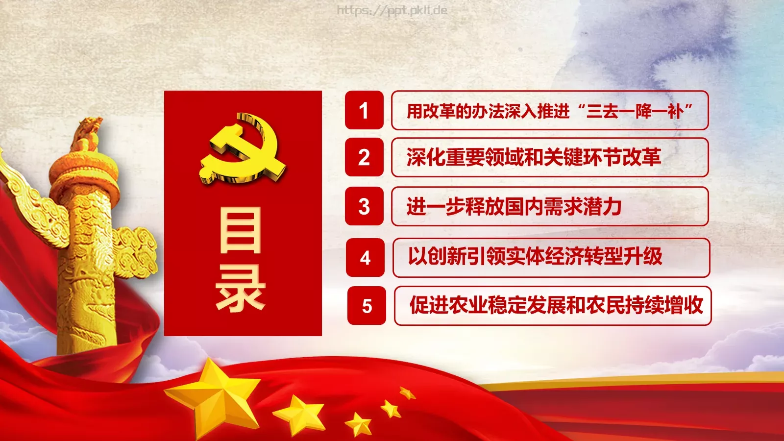 2018两会解读第一季PPT模板 第 3 页缩略图
