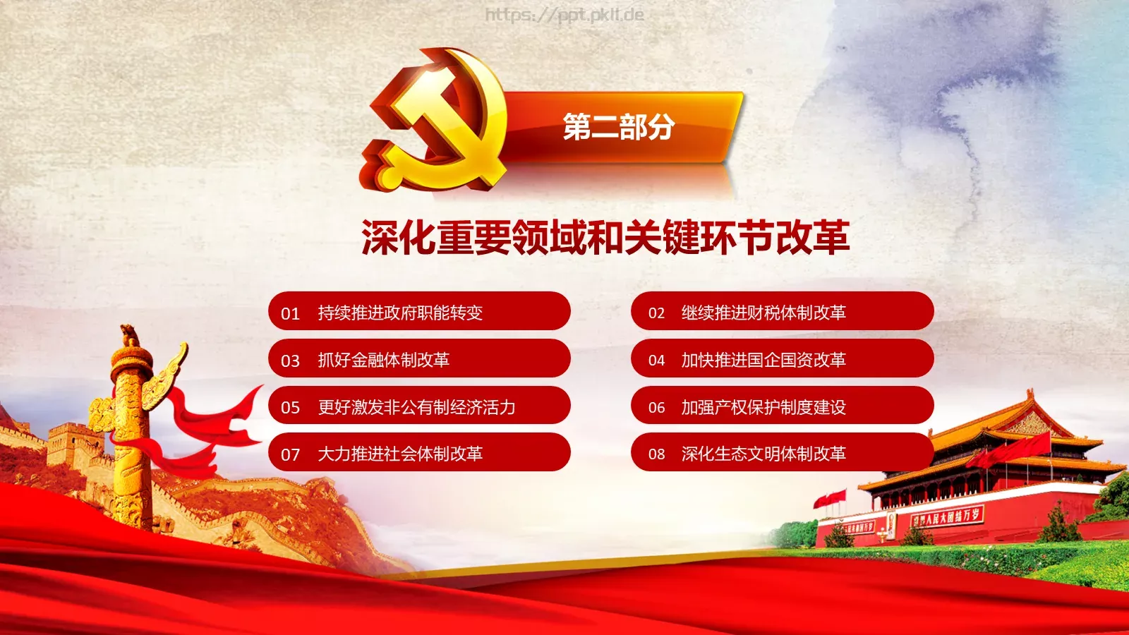 2018两会解读第一季PPT模板 第 12 页预览图