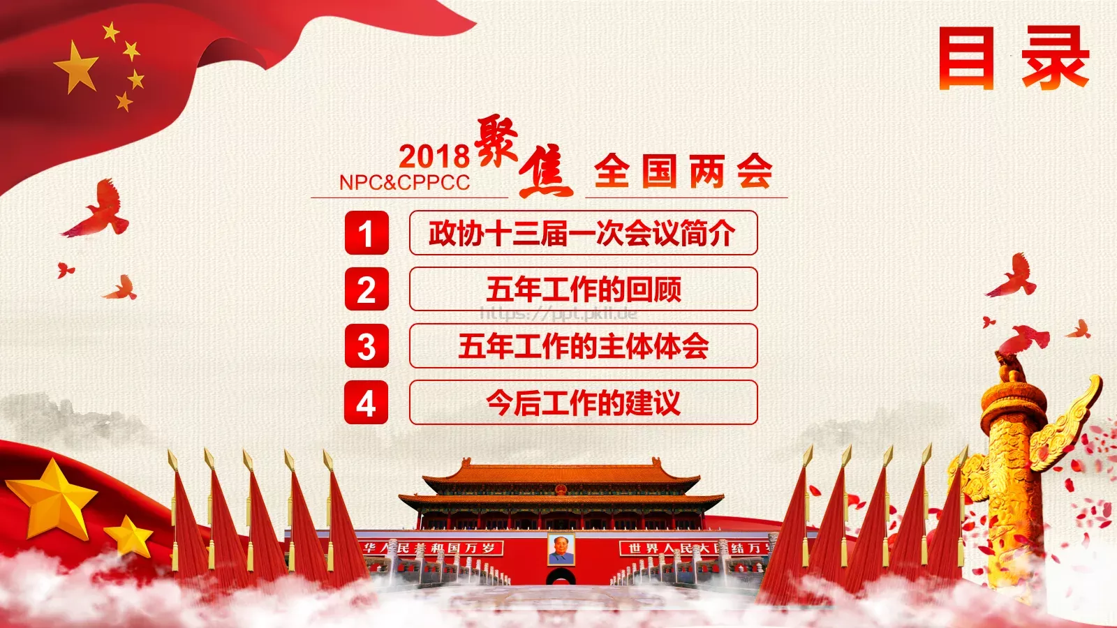 全国两会解读PPT模板 第 3 页缩略图
