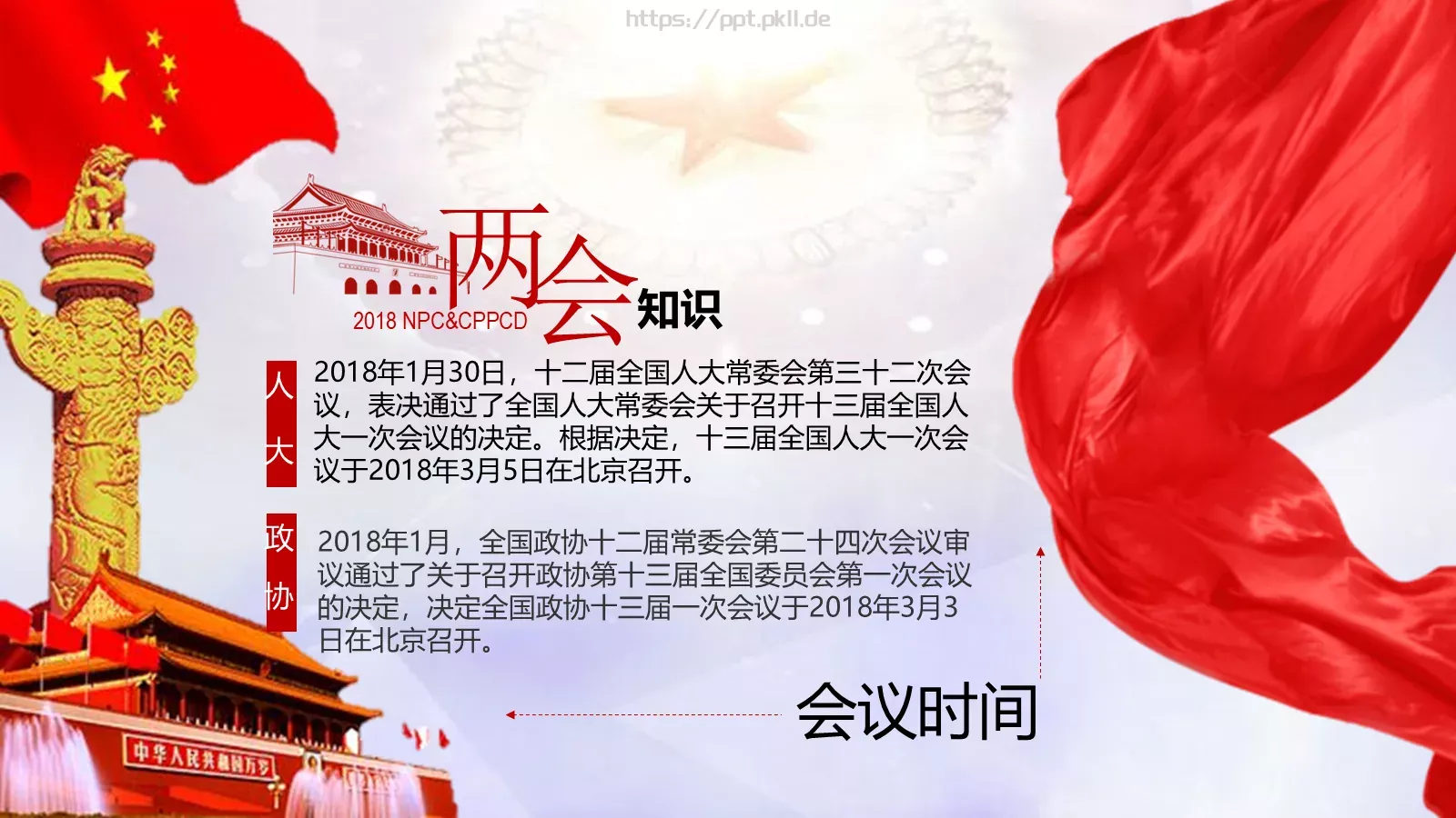 全国政协十三届一次会议PPT模板 第 5 页预览图