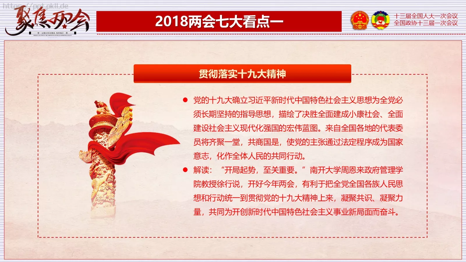 2018两会解读第一季PPT模板 第 7 页预览图