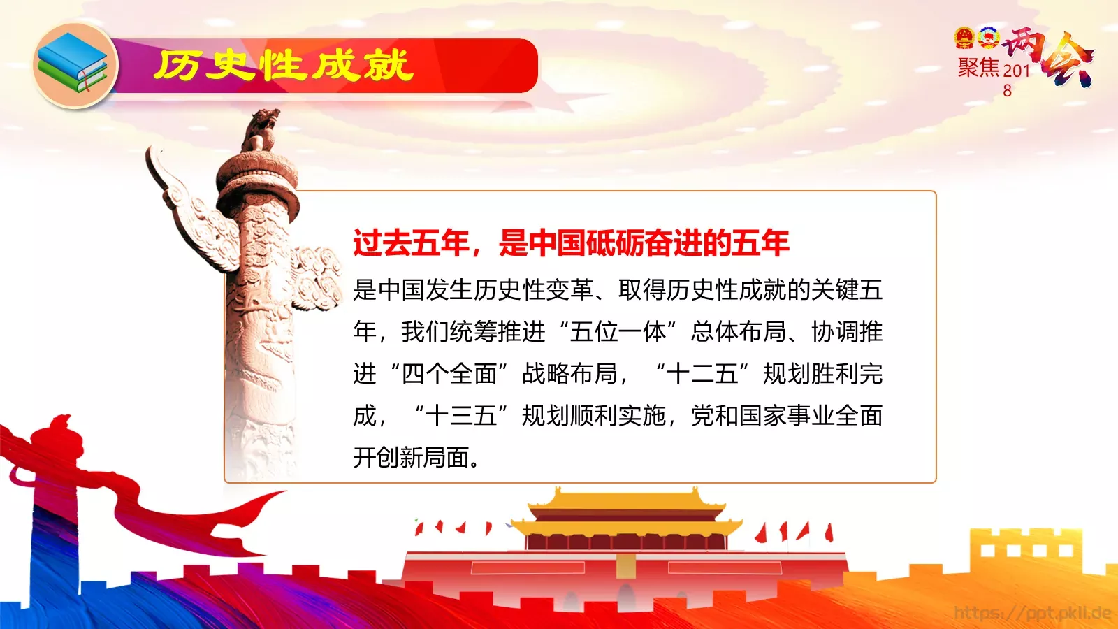 两会解读第一季PPT模板 第 5 页预览图