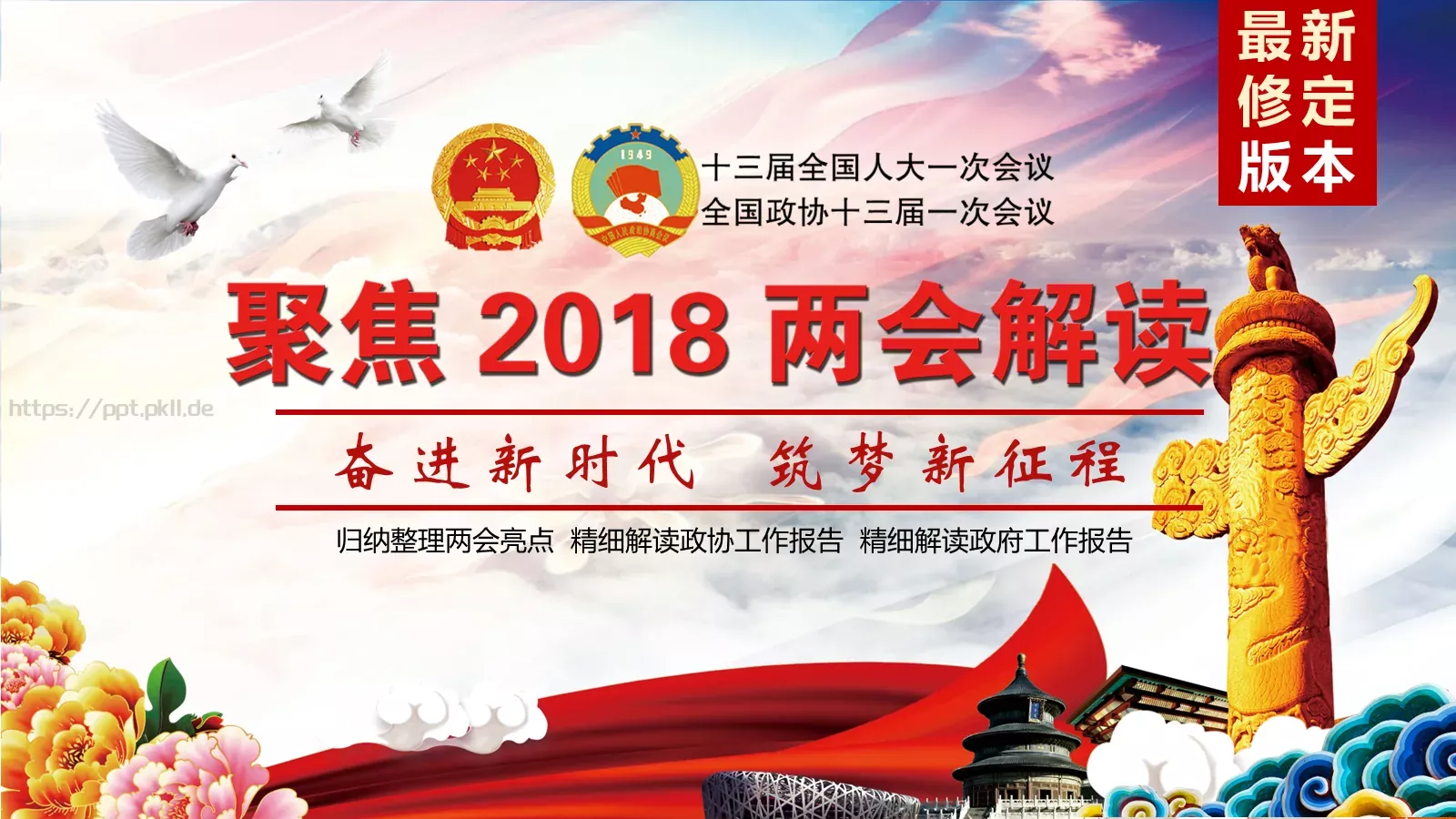 两会亮点归纳整理汇报PPT模板 第 1 页缩略图