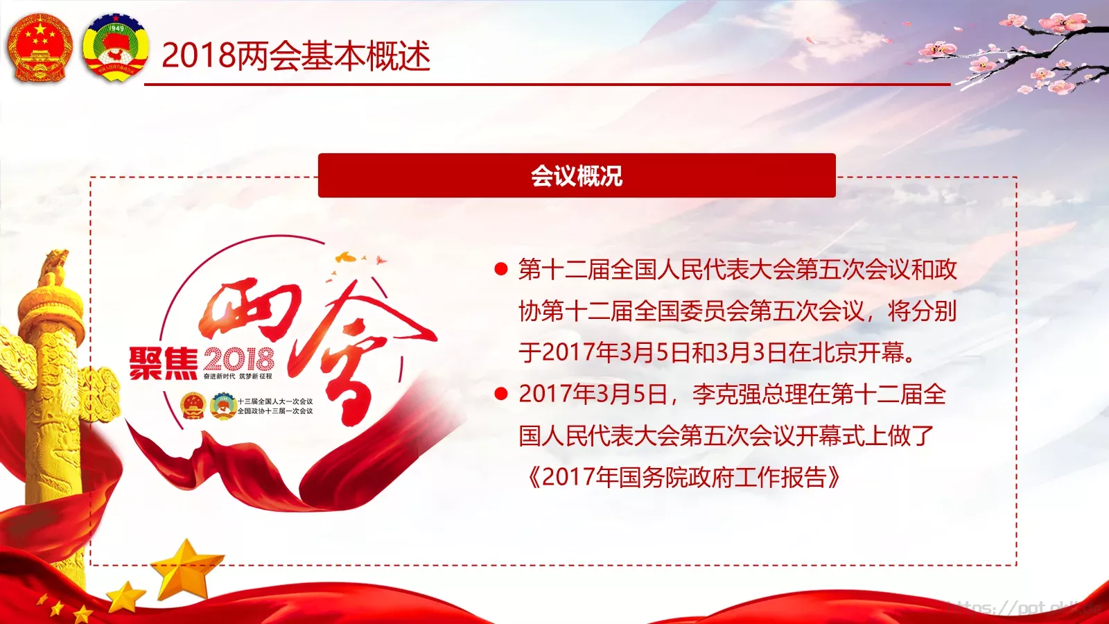 两会亮点归纳整理汇报PPT模板 第 5 页预览图