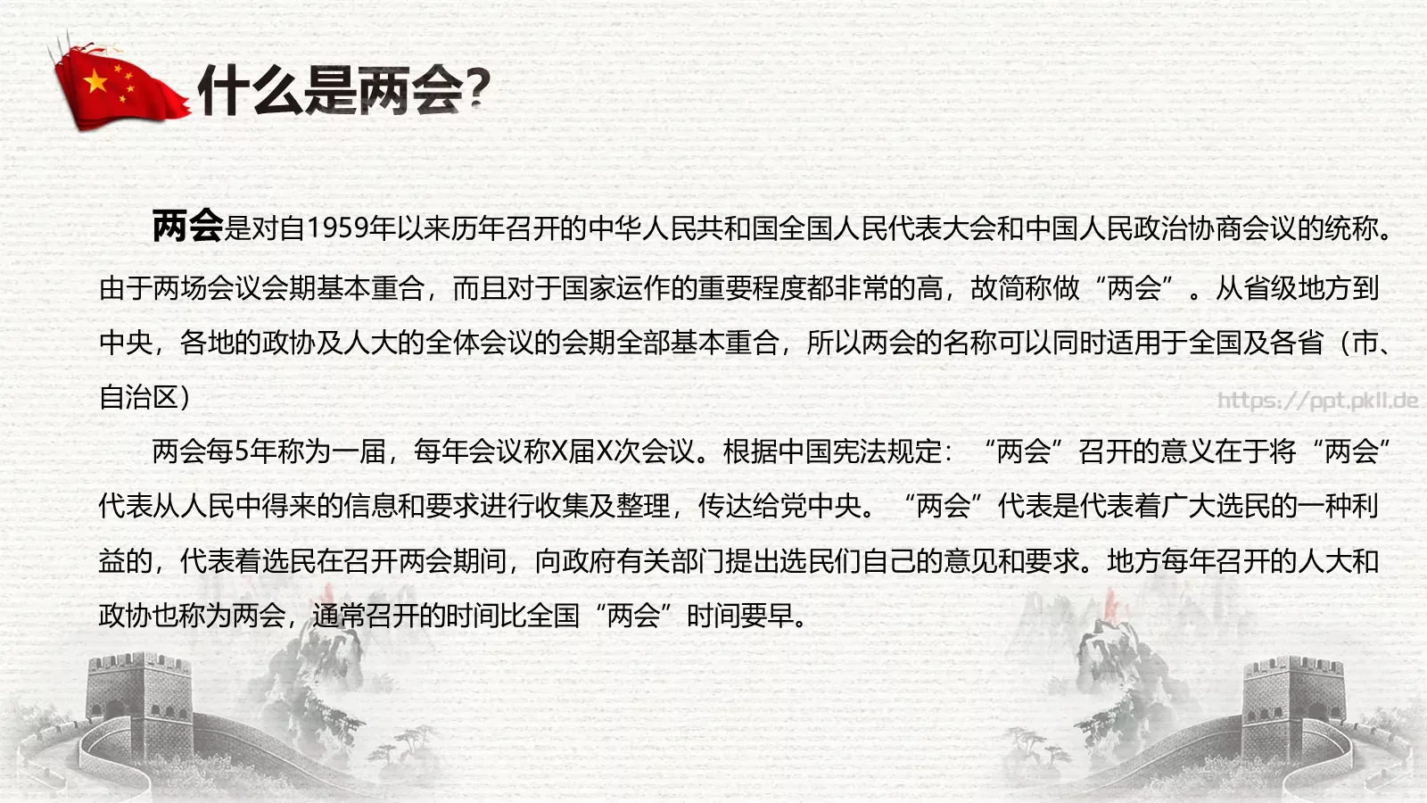 中国两会解读PPT模板 第 5 页预览图
