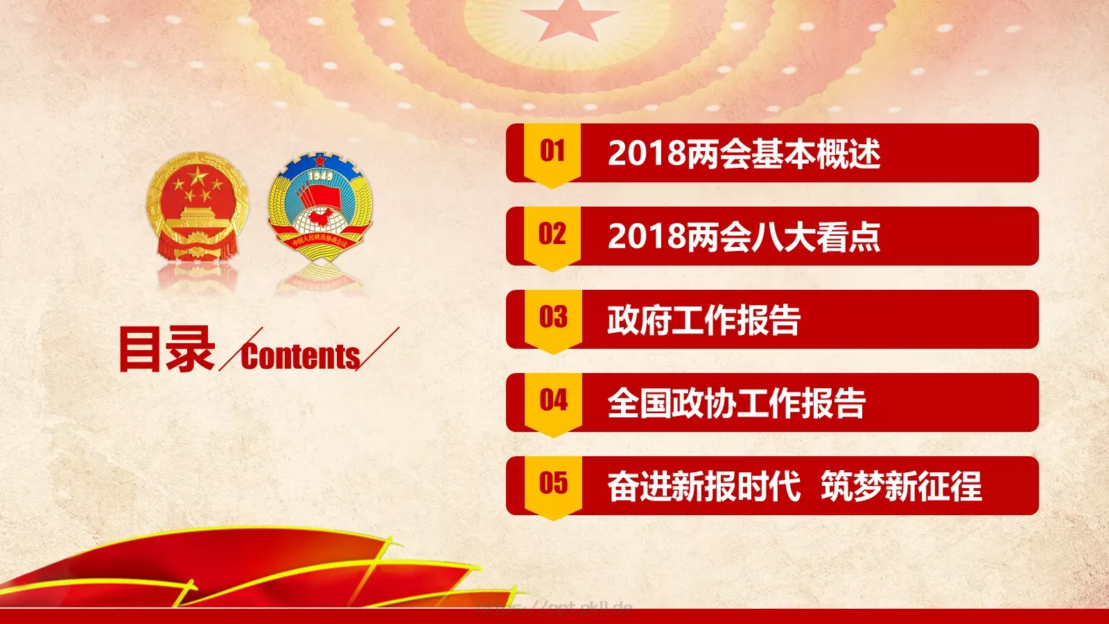 两会解读PPT模板 第 3 页缩略图