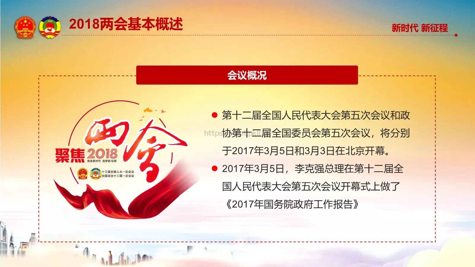 两会解读汇报PPT模板 第 5 页预览图