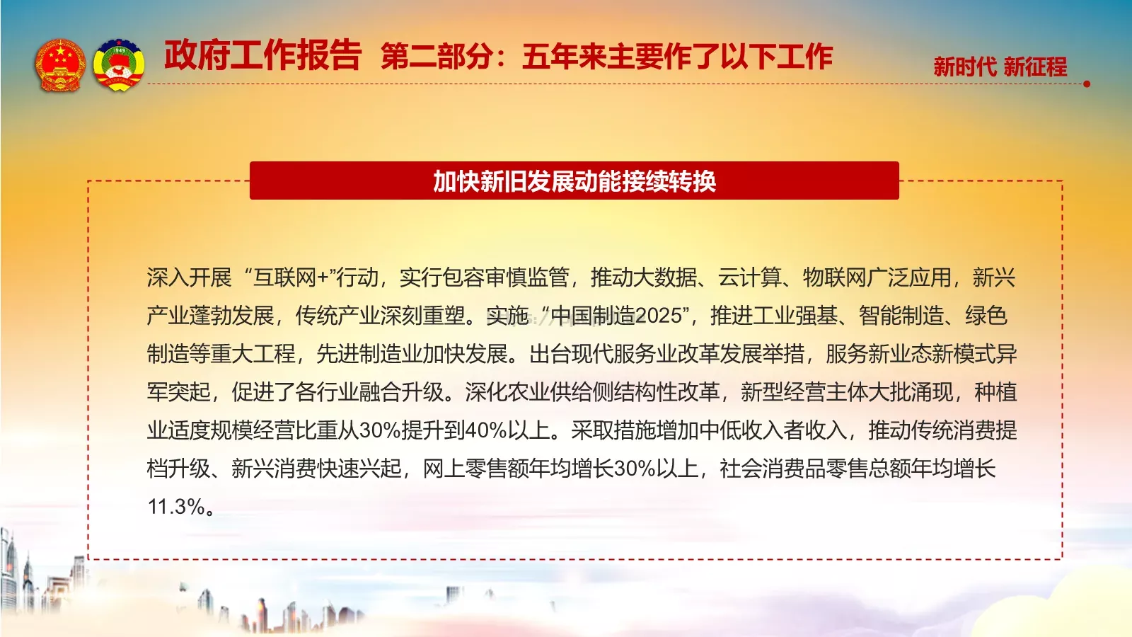 两会解读汇报PPT模板 第 33 页预览图