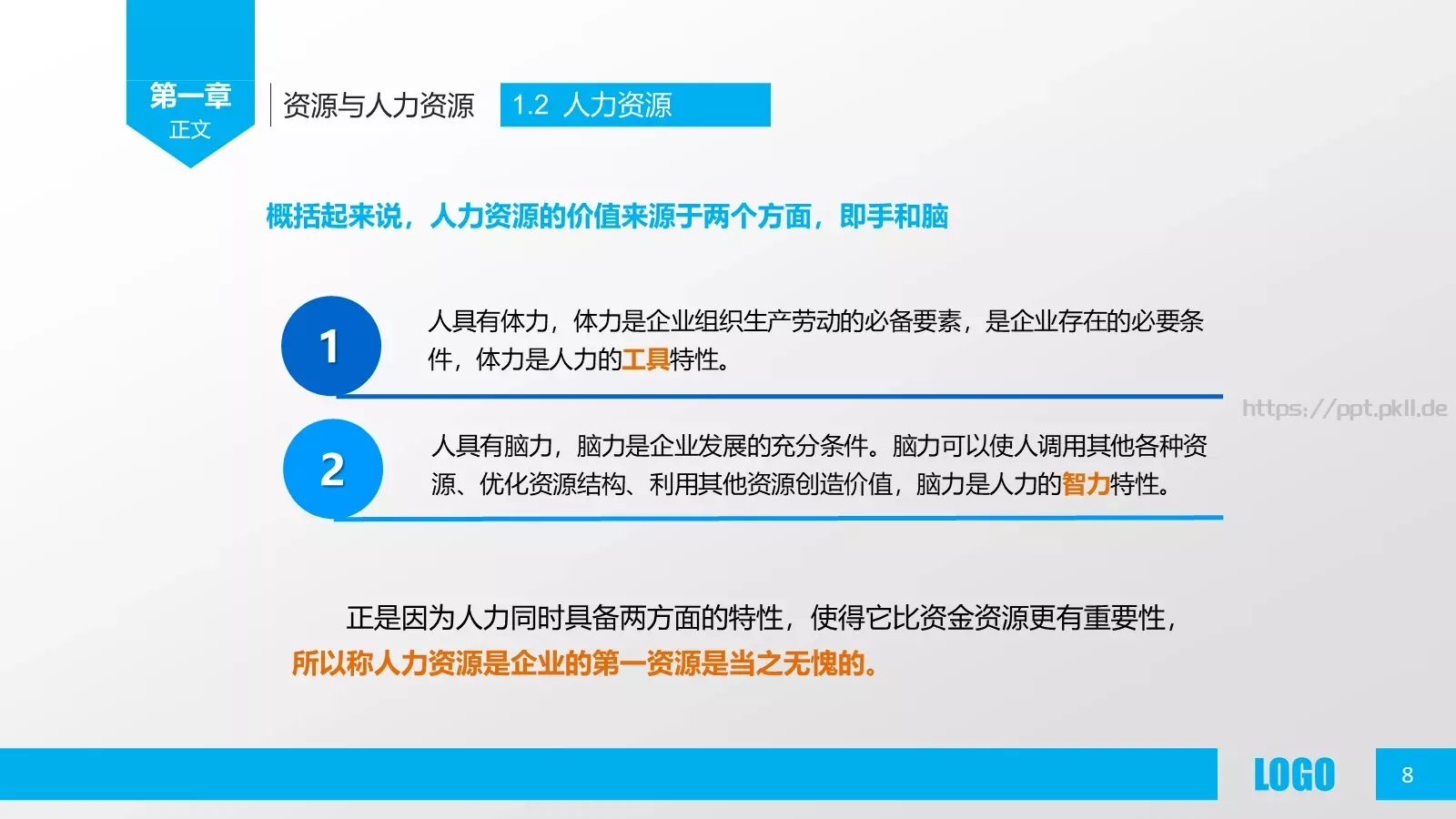 人力资源概述PPT模板 第 8 页预览图