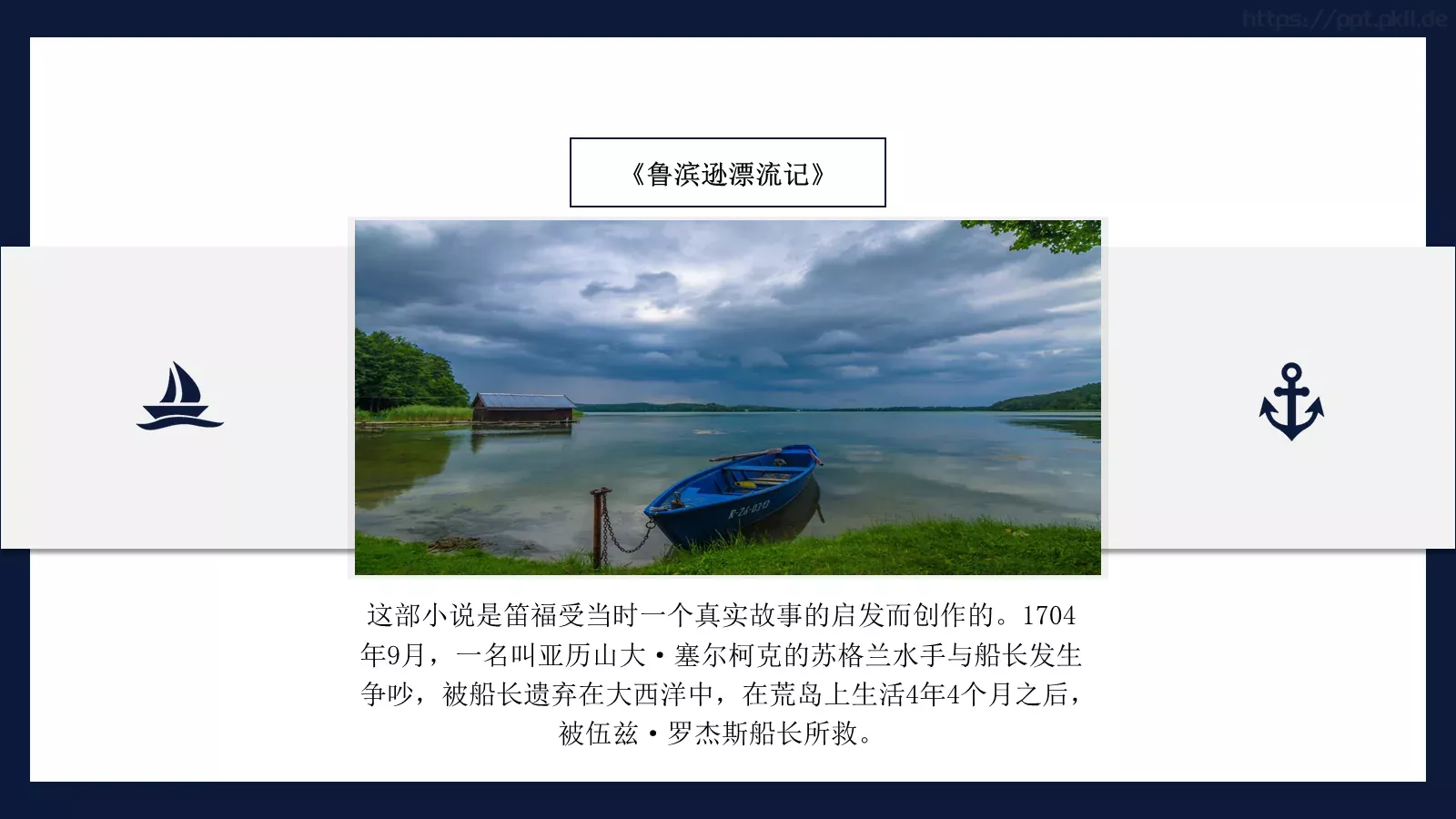 绘本故事鲁滨逊漂流记PPT模板 第 4 页缩略图