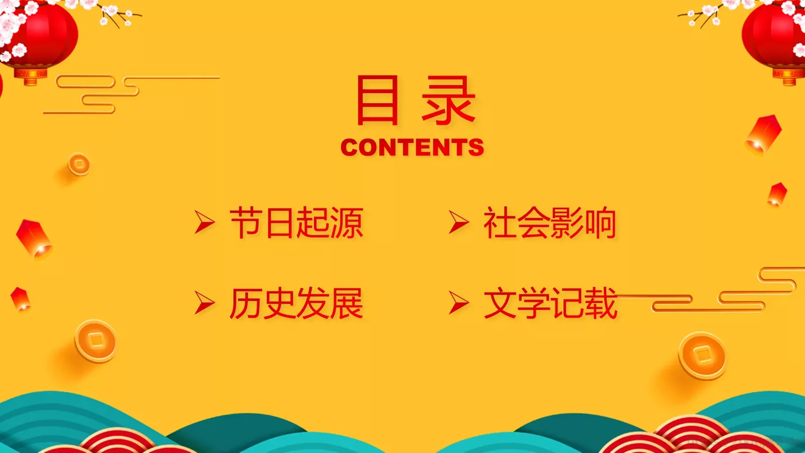 元宵节喜庆传统PPT模板 第 2 页缩略图