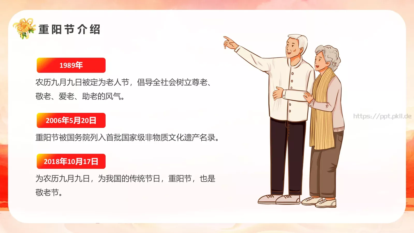 重阳节敬老爱老活动宣传PPT模板 第 5 页预览图