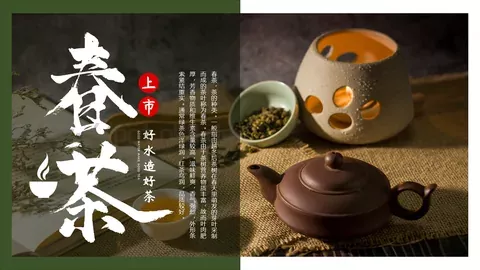 中国传统茶文化品茶之道春茶画册PPT模板 缩略图