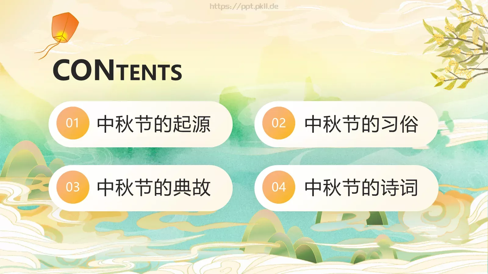 中秋节介绍PPT模板 第 2 页缩略图