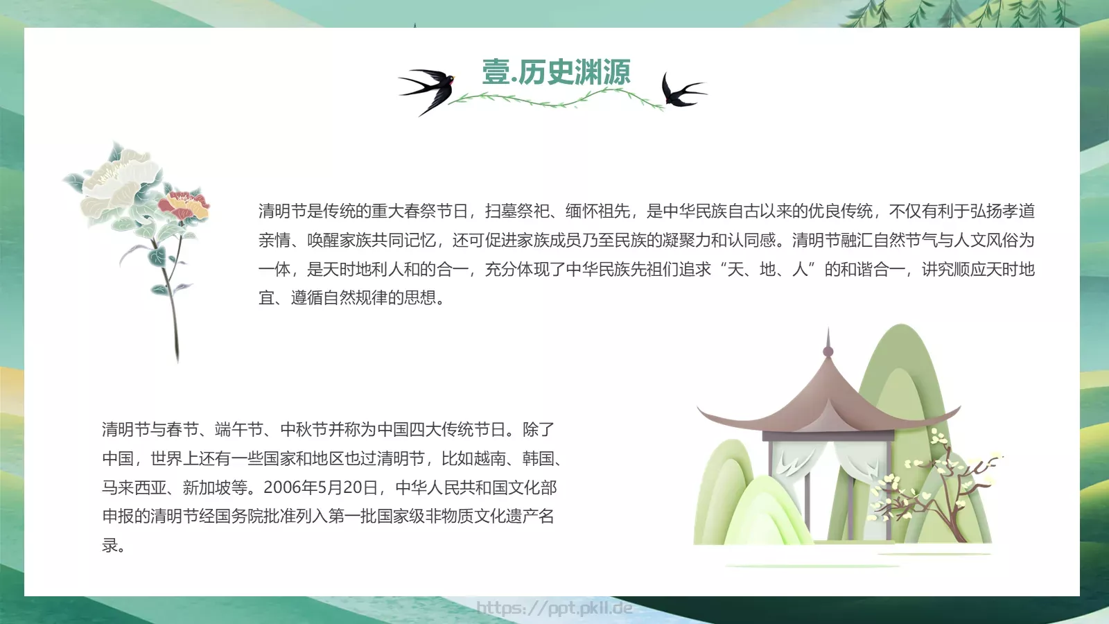 清明节中国传统节气介绍PPT模板 第 5 页预览图