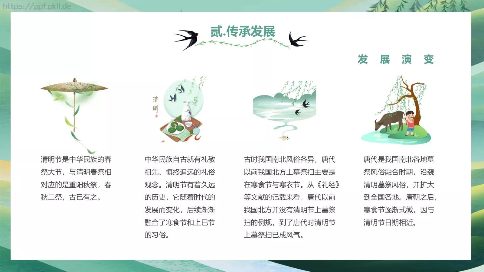 清明节中国传统节气介绍PPT模板 第 13 页预览图