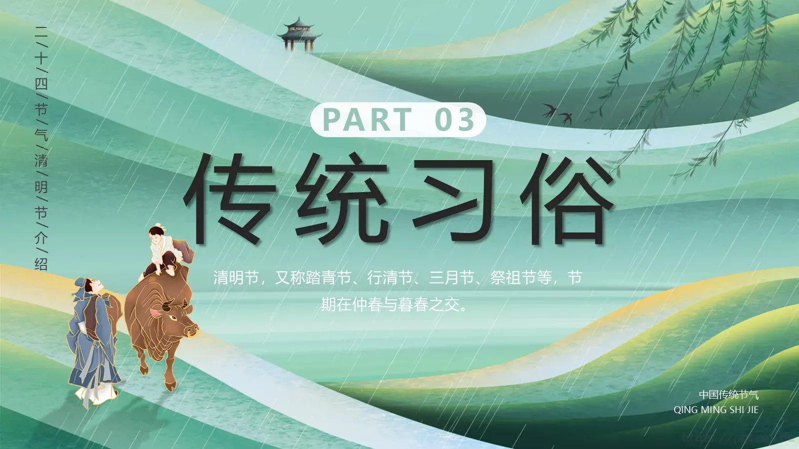 清明节中国传统节气介绍PPT模板 第 15 页预览图