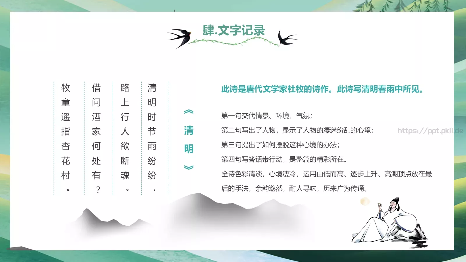 清明节中国传统节气介绍PPT模板 第 22 页预览图
