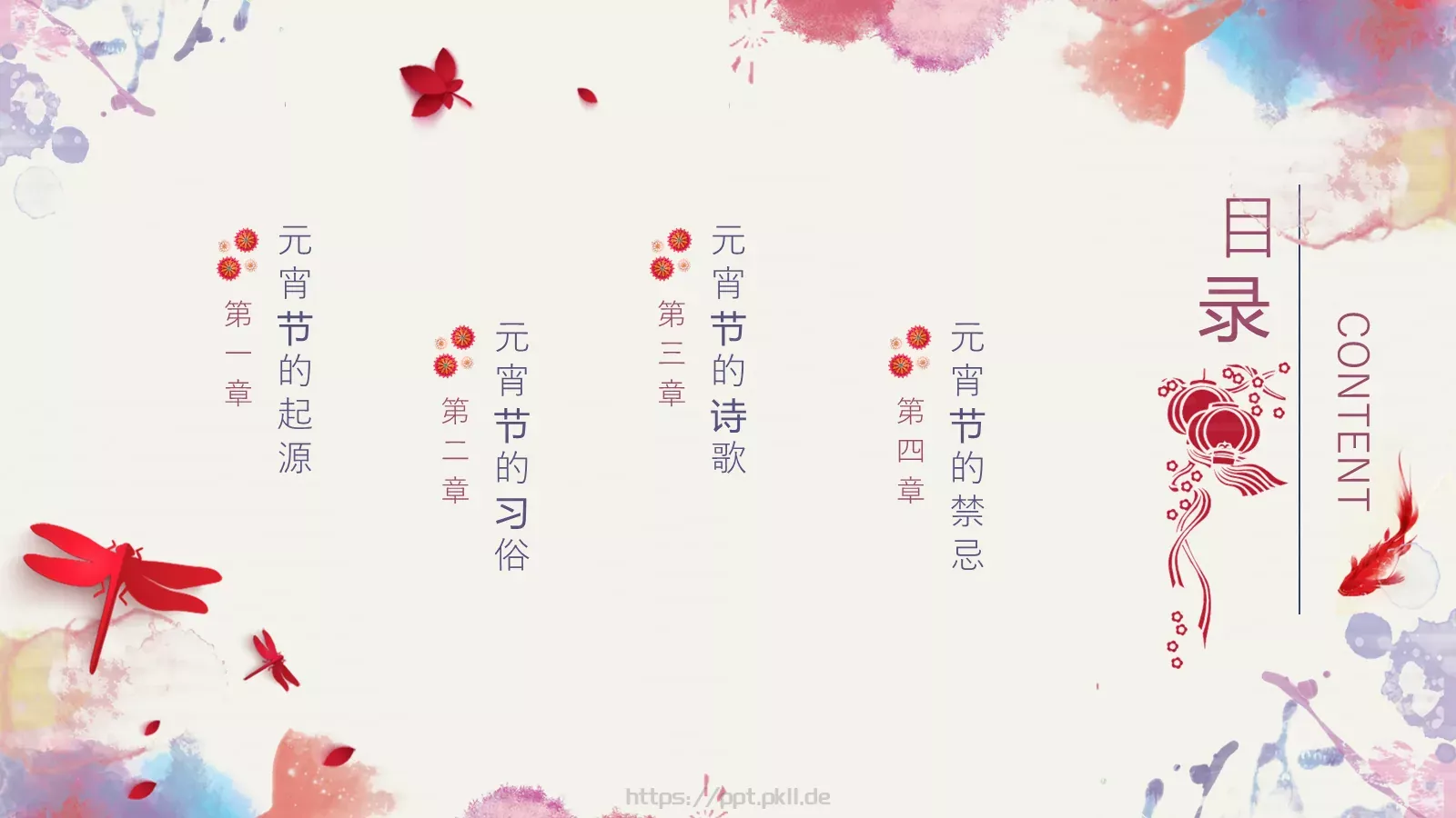 元宵节主题PPT模板 第 2 页缩略图