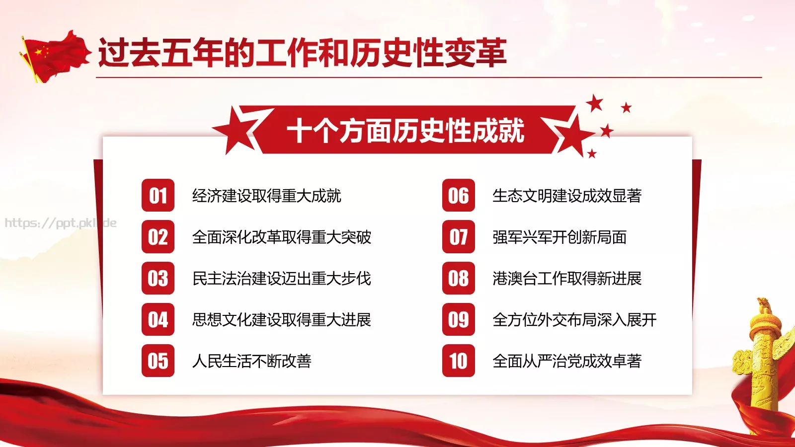 党的十九大主题PPT模板 第 6 页预览图