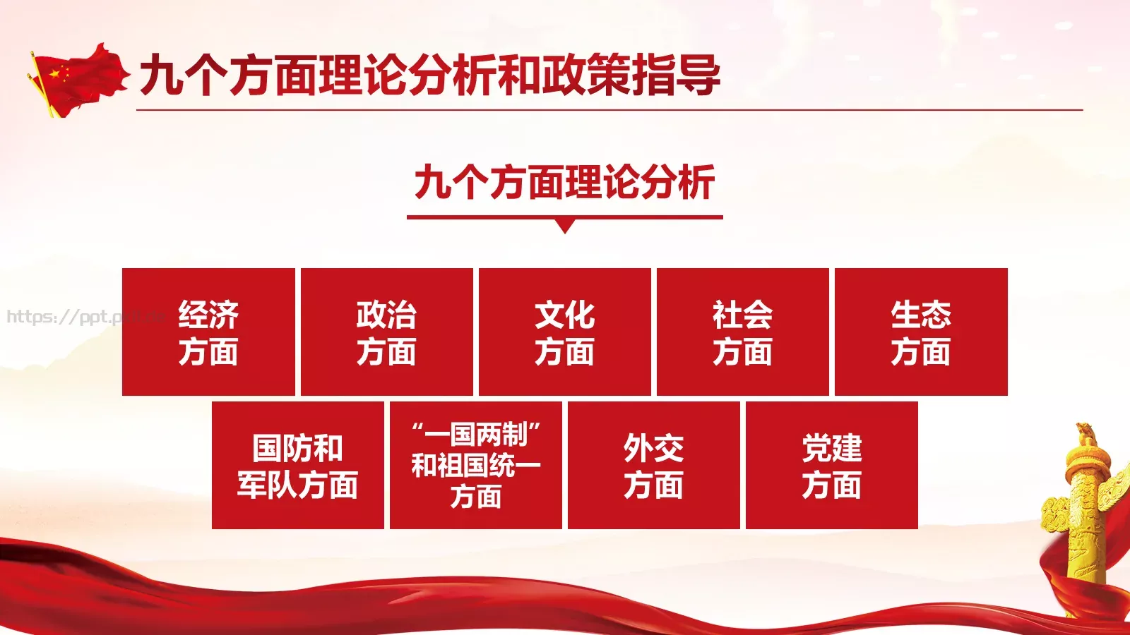 党的十九大主题PPT模板 第 24 页预览图
