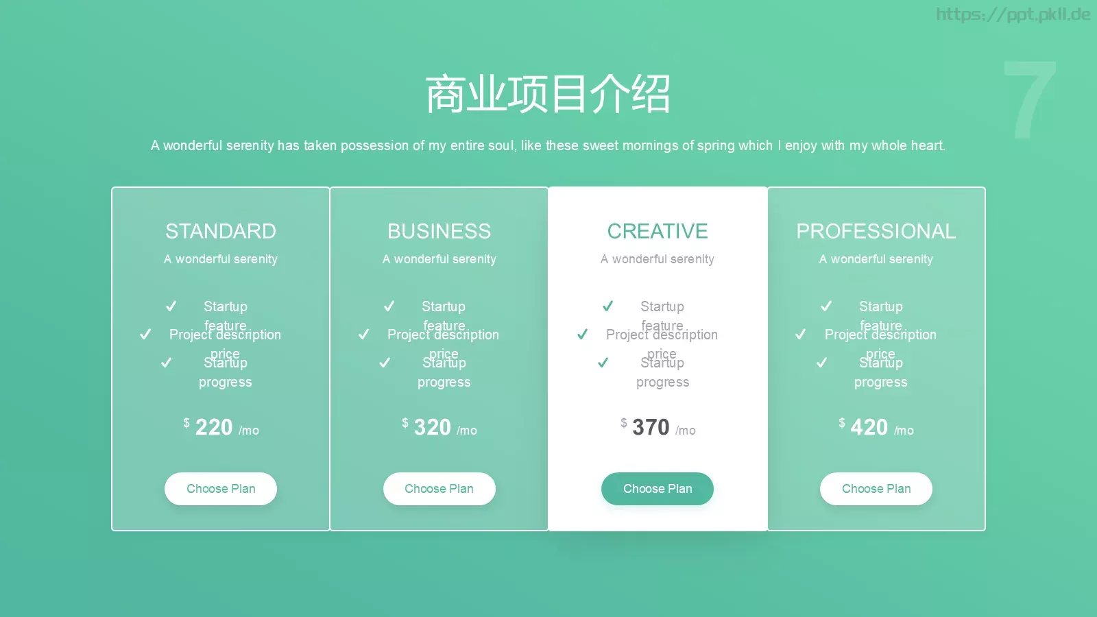 商业计划书PPT模板 第 7 页预览图