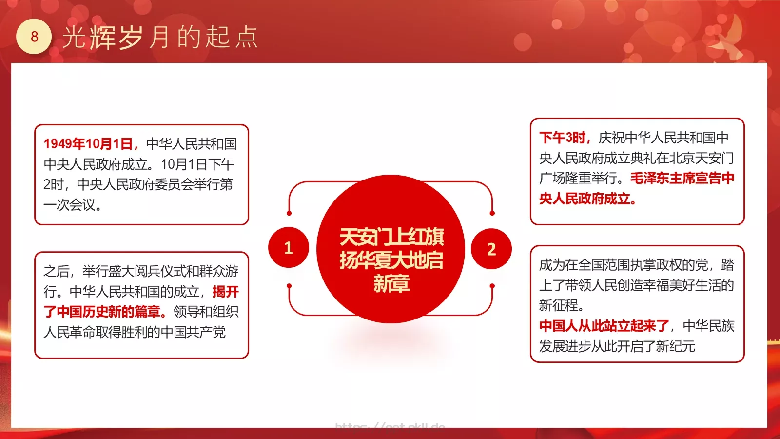 喜迎华诞 盛世篇章 建国75周年国庆主题PPT模板 第 8 页预览图
