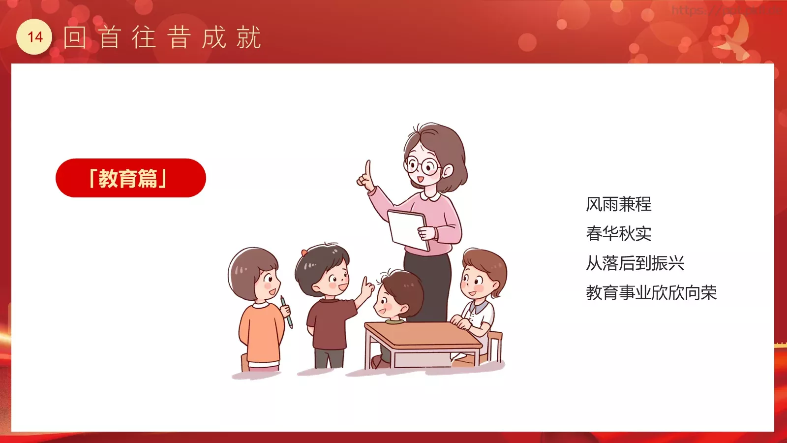 喜迎华诞 盛世篇章 建国75周年国庆主题PPT模板 第 14 页预览图