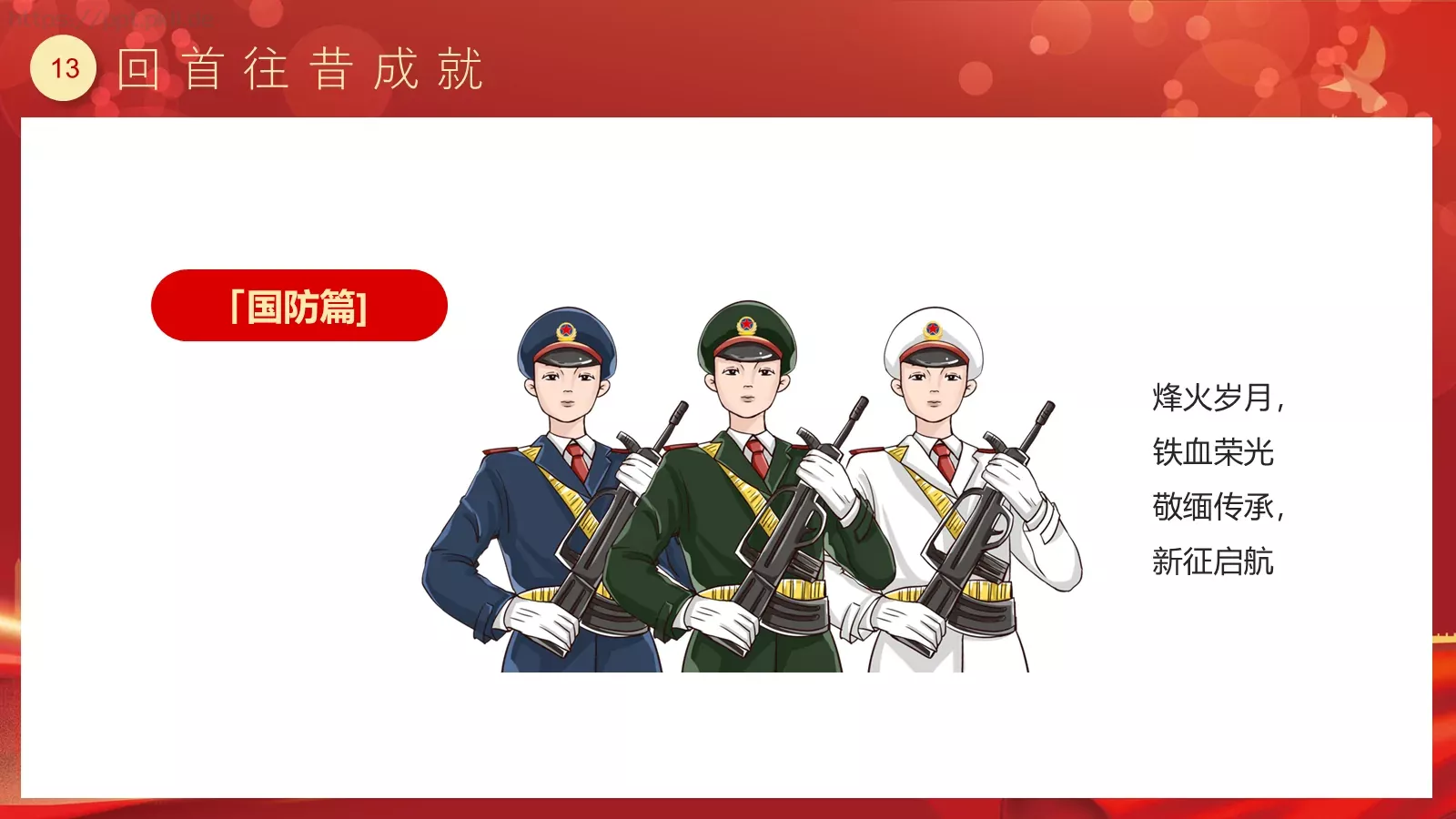 喜迎华诞 盛世篇章 建国75周年国庆主题PPT模板 第 13 页预览图