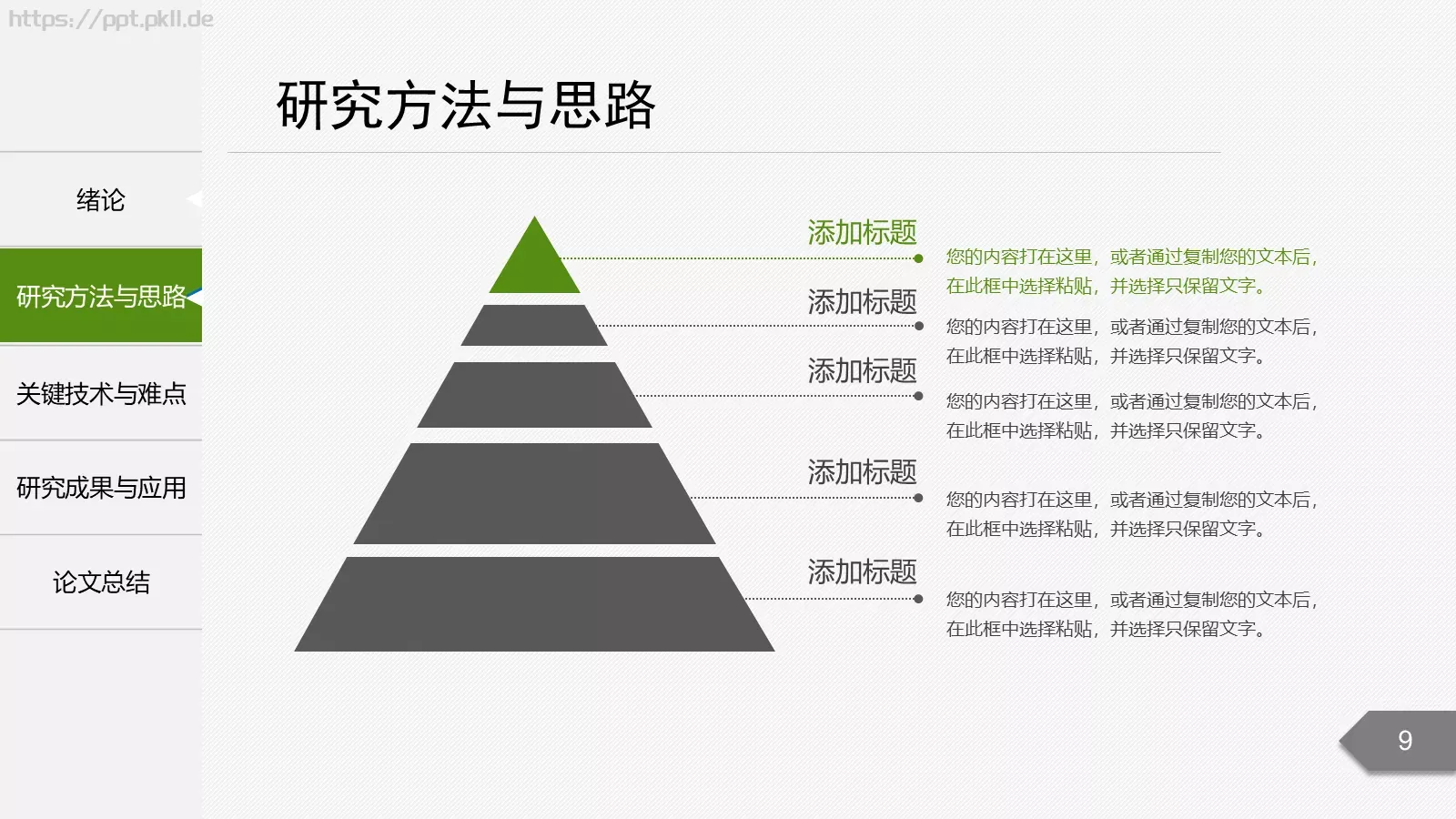 论文答辩题目PPT模板 第 9 页预览图