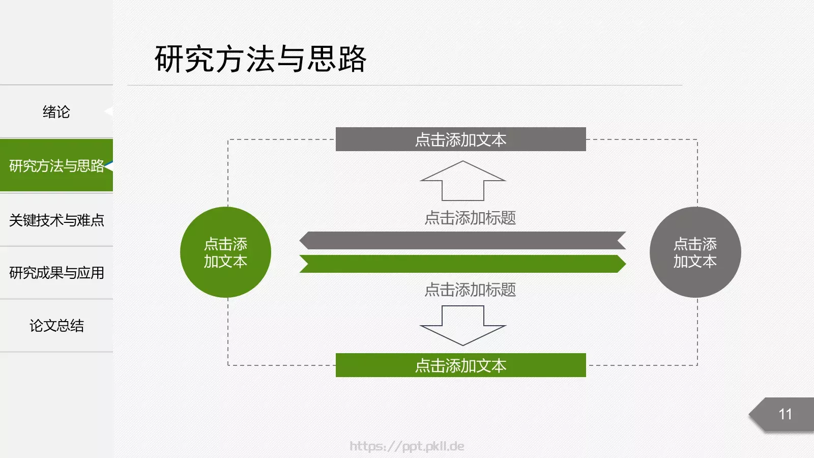 论文答辩题目PPT模板 第 11 页预览图
