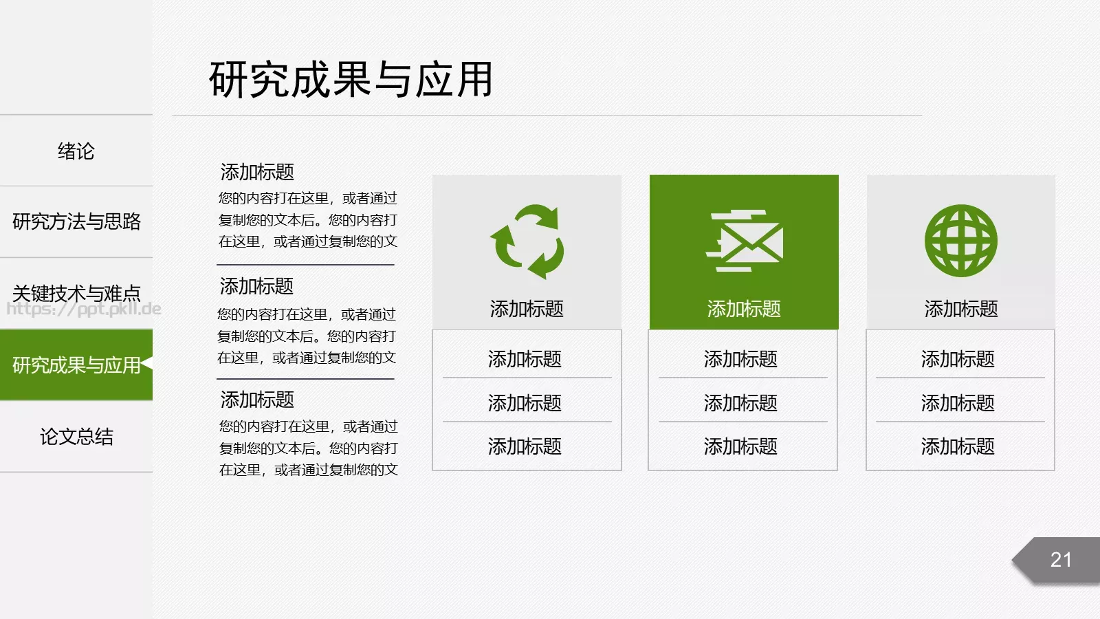论文答辩题目PPT模板 第 21 页预览图