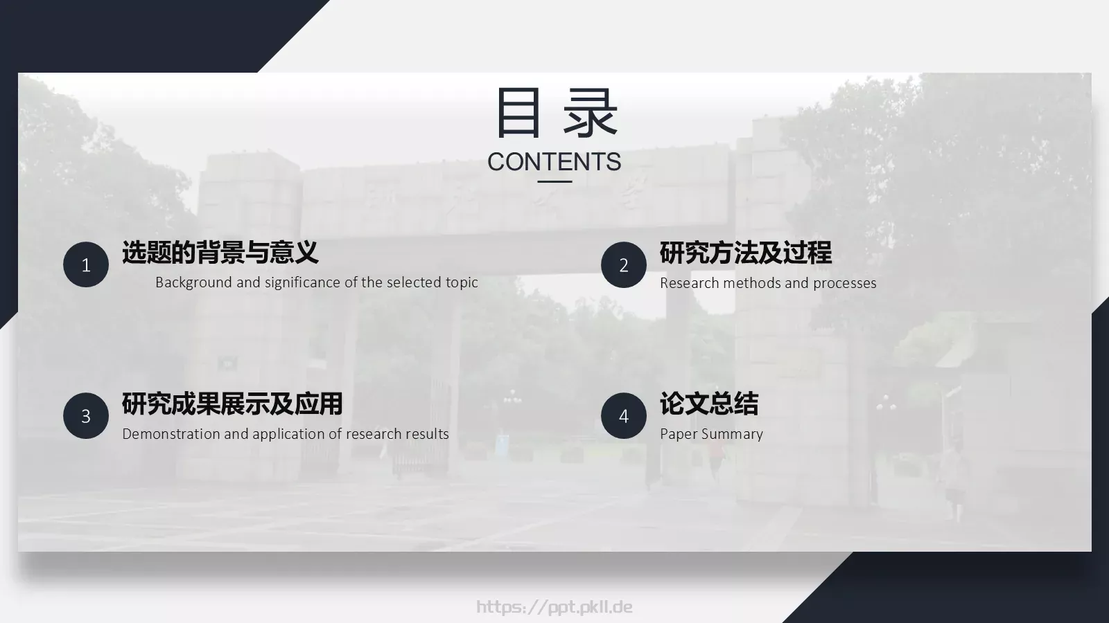 毕业答辩深蓝质感简约答辩PPT模板 第 2 页缩略图