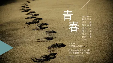 一半明媚一半忧伤毕业纪念相册PPT模板 缩略图