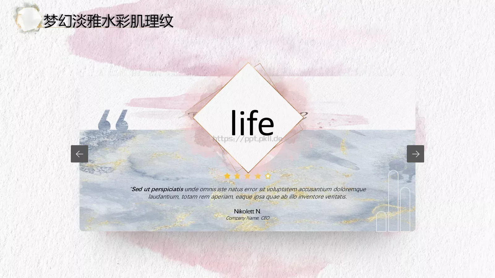 梦幻水彩PPT模板 第 5 页预览图
