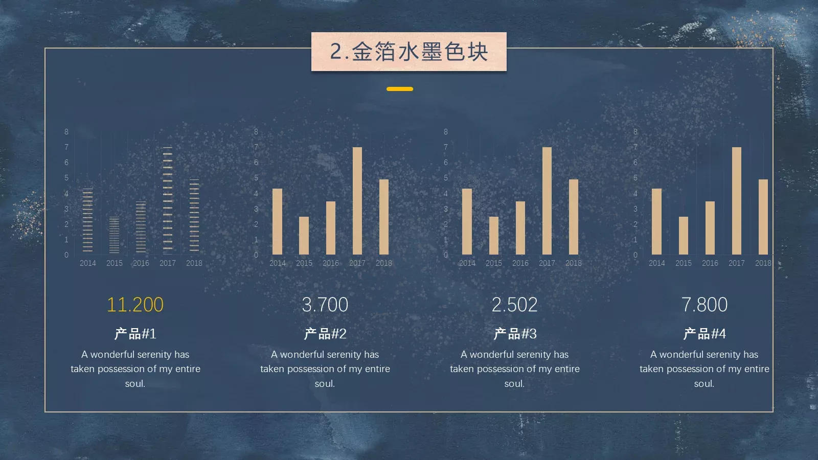 金箔水墨色块PPT模板 第 23 页预览图
