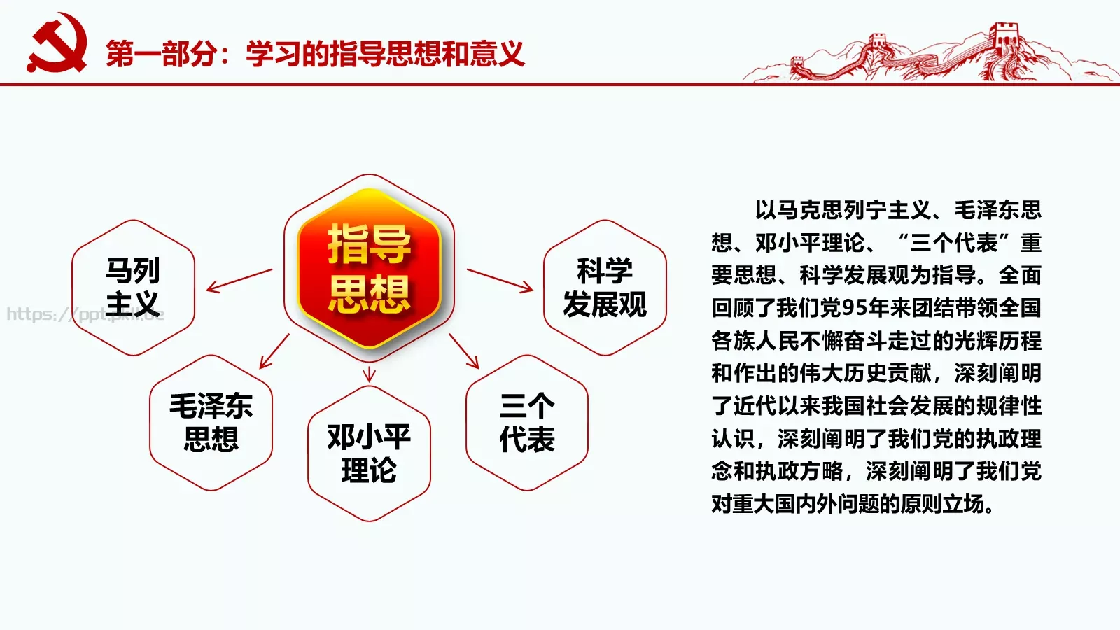 党政工作汇报PPT模板 第 4 页缩略图