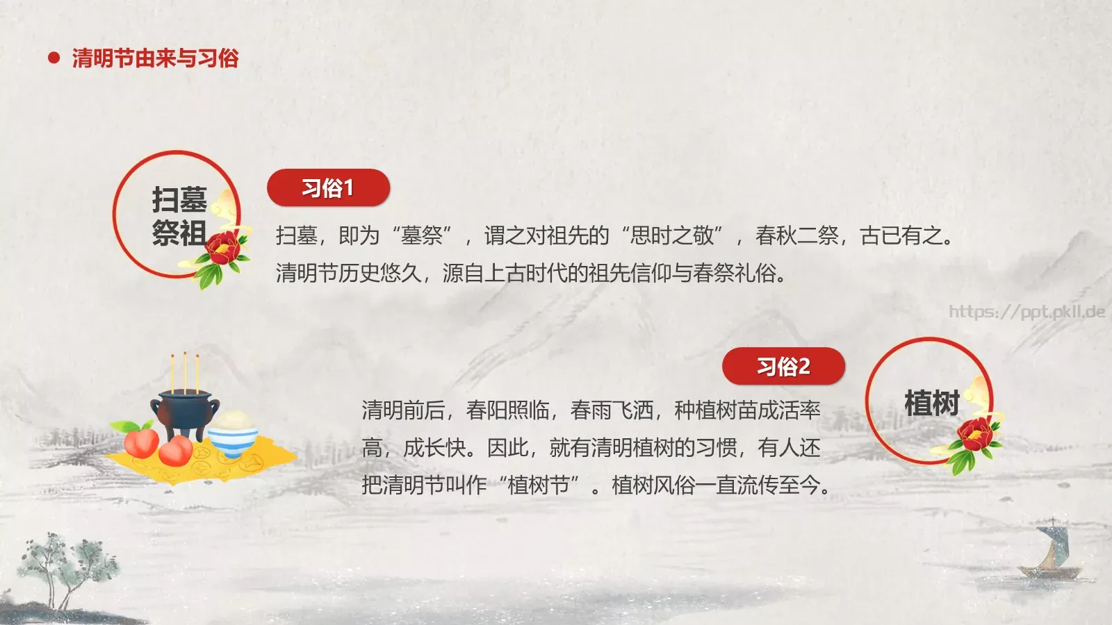 清明节文明祭奠缅怀先烈PPT模板 第 6 页预览图