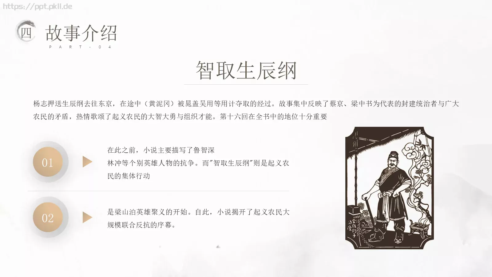 中国文学名著水浒传动画绘本PPT模板 第 15 页预览图