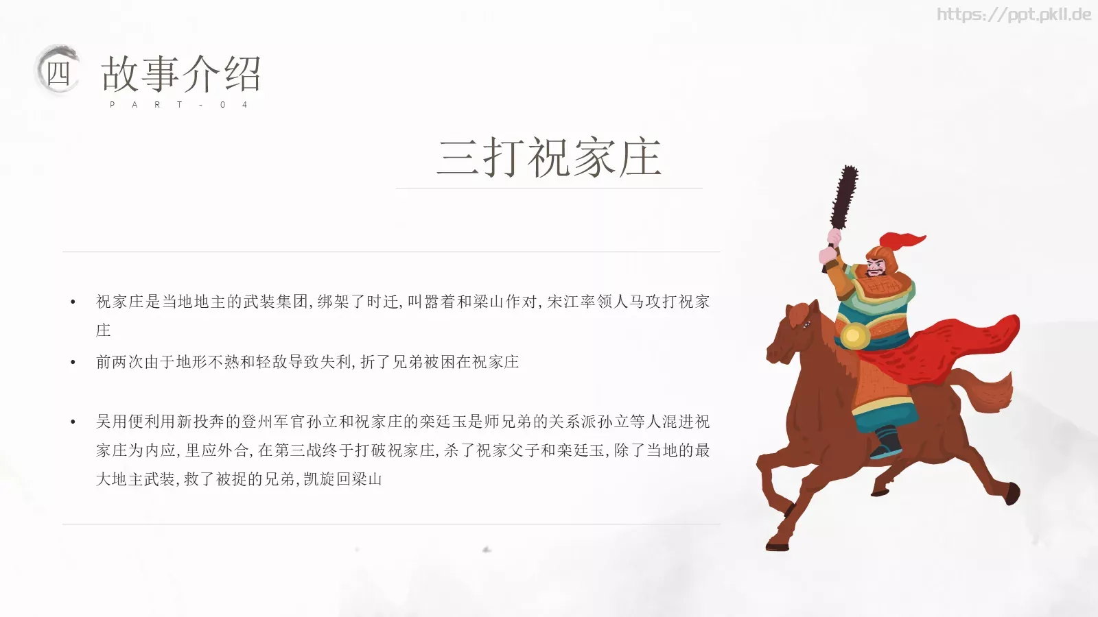 中国文学名著水浒传动画绘本PPT模板 第 20 页预览图