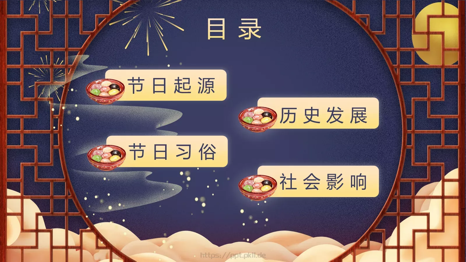 中国风元宵节介绍PPT模板 第 2 页缩略图