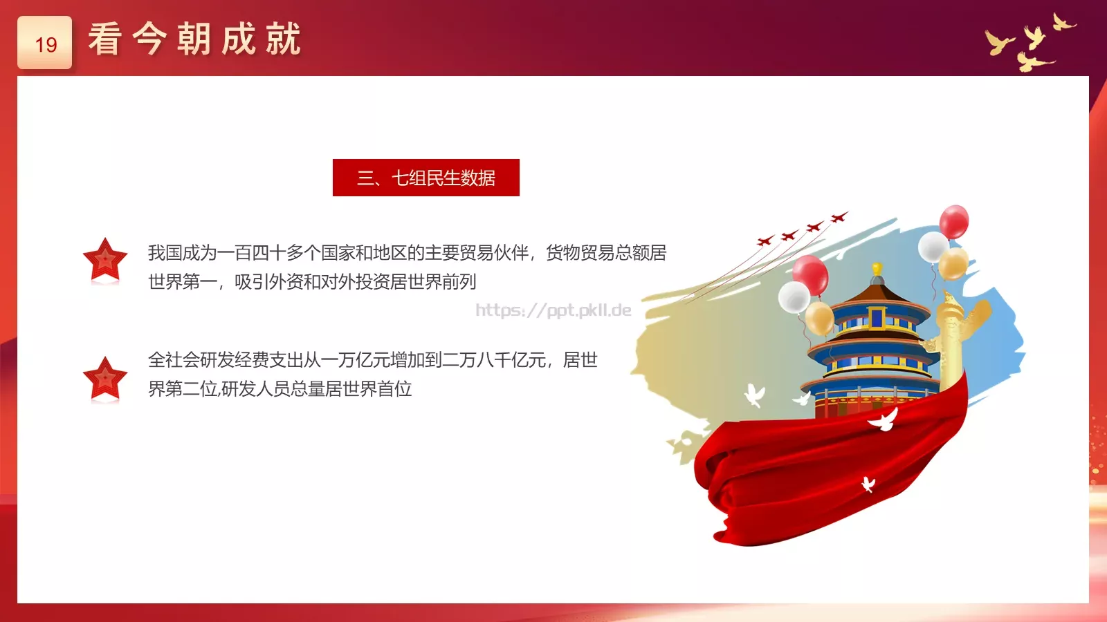 国庆节盛世华诞PPT模板 第 19 页预览图