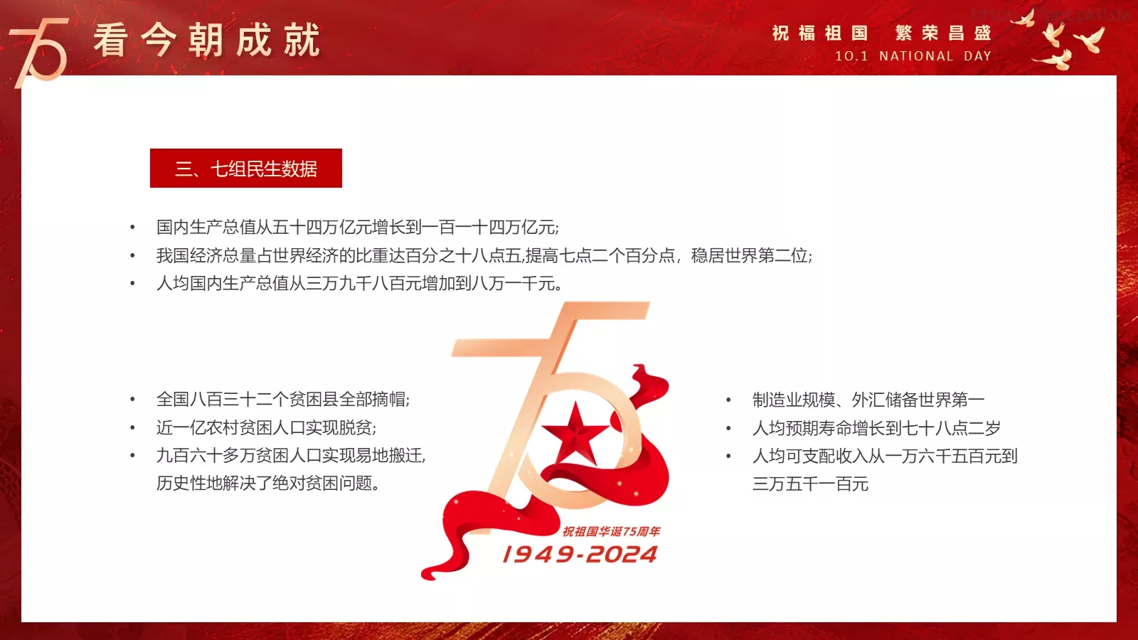 国庆节祝福祖国PPT模板 第 18 页预览图