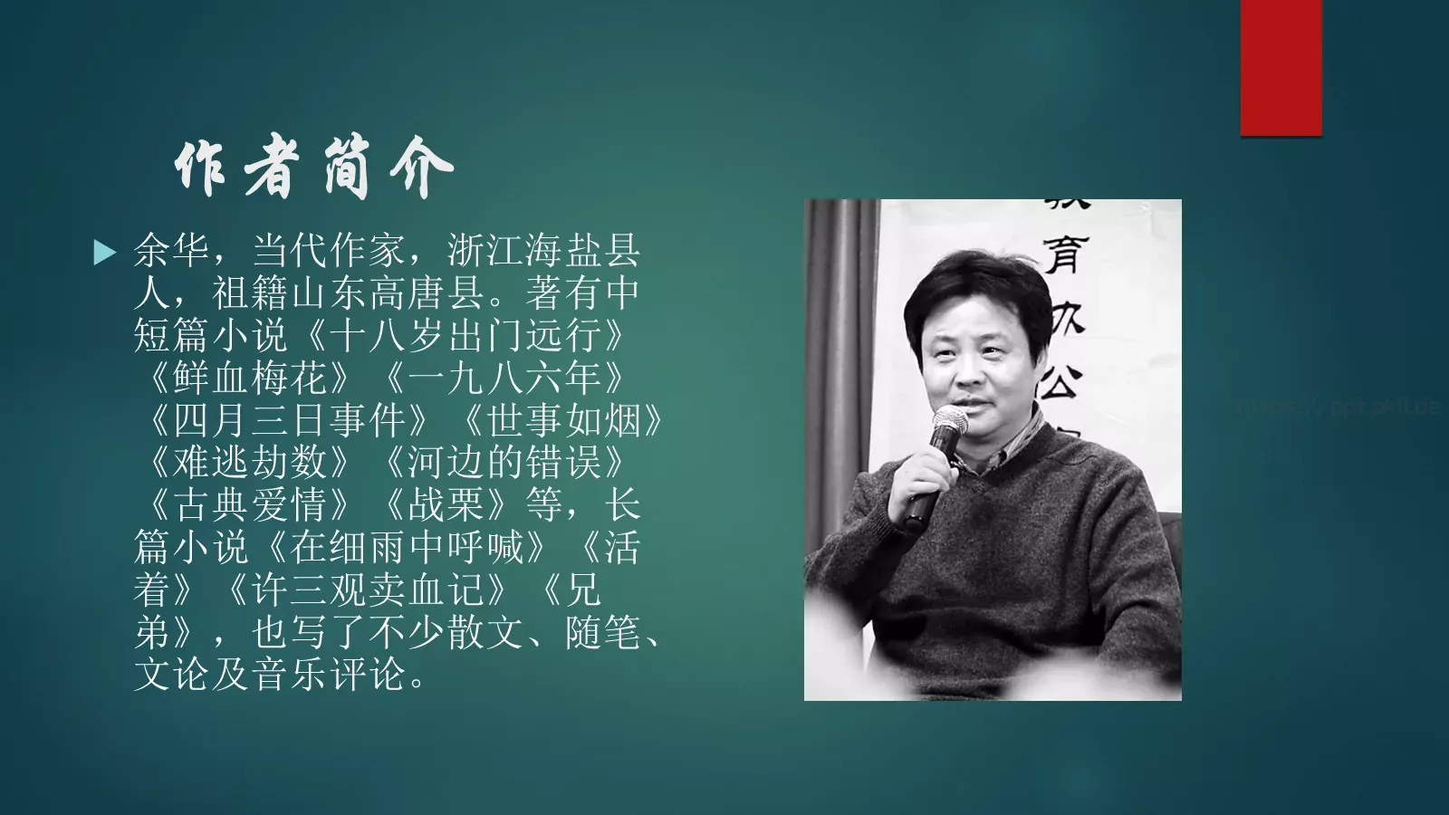 许三观卖血记读书分享PPT模板 第 3 页缩略图