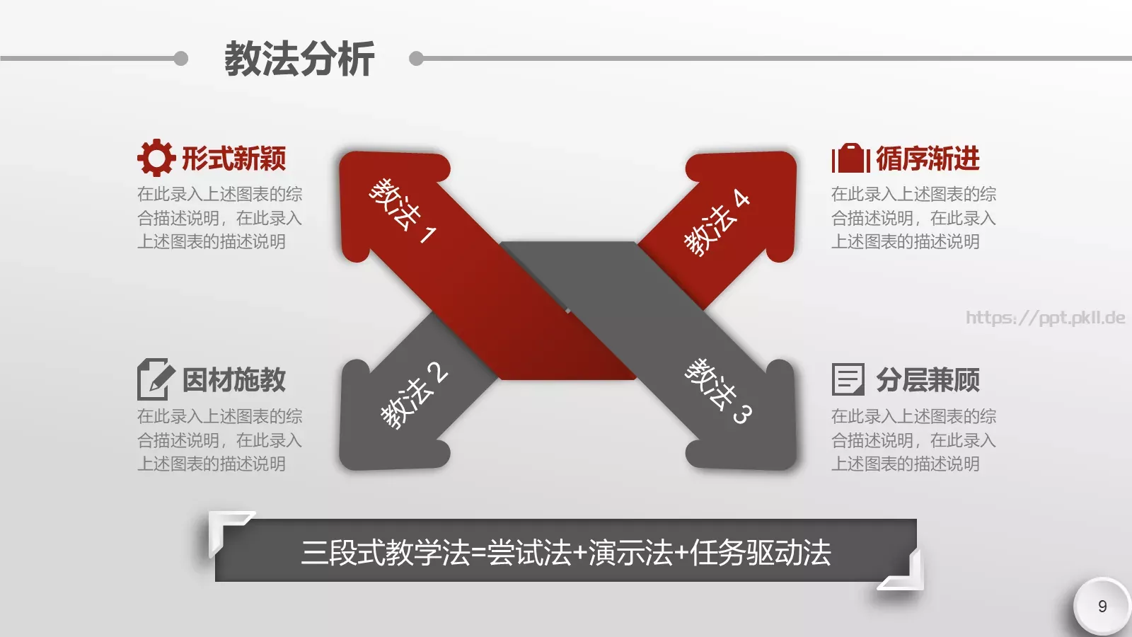 简约大气说课PPT模板 第 9 页预览图