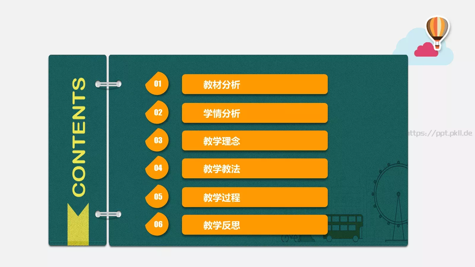 教师说课PPT模板 第 2 页缩略图