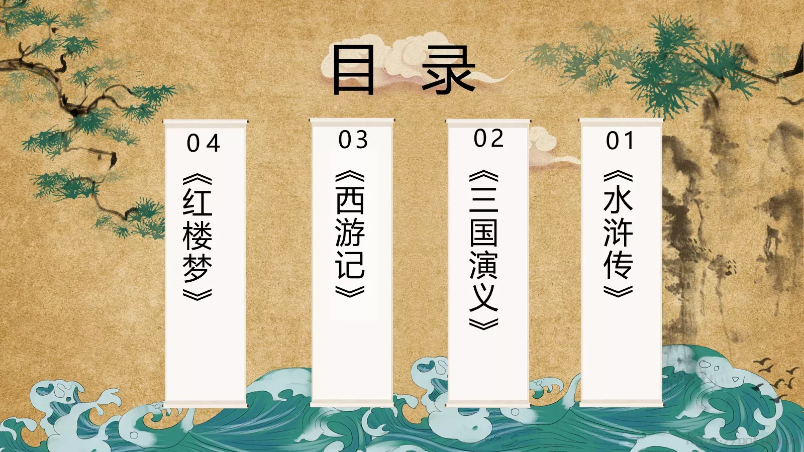 走进四大名著课件PPT模板 第 2 页缩略图