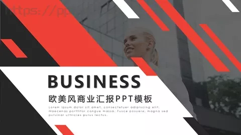 欧美风商业汇报PPT模板 缩略图